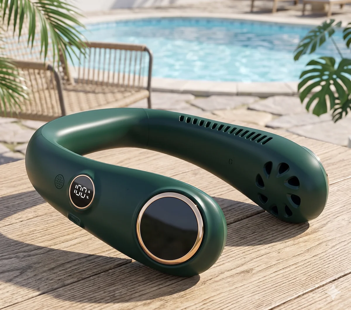 Rechargeable wearable neck fan